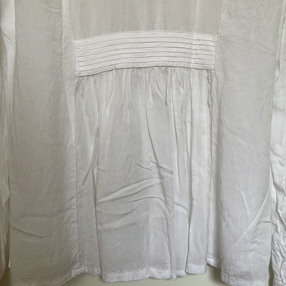 JACOB Peasant Blouse Button Up White Flowy - Picture 3 of 6